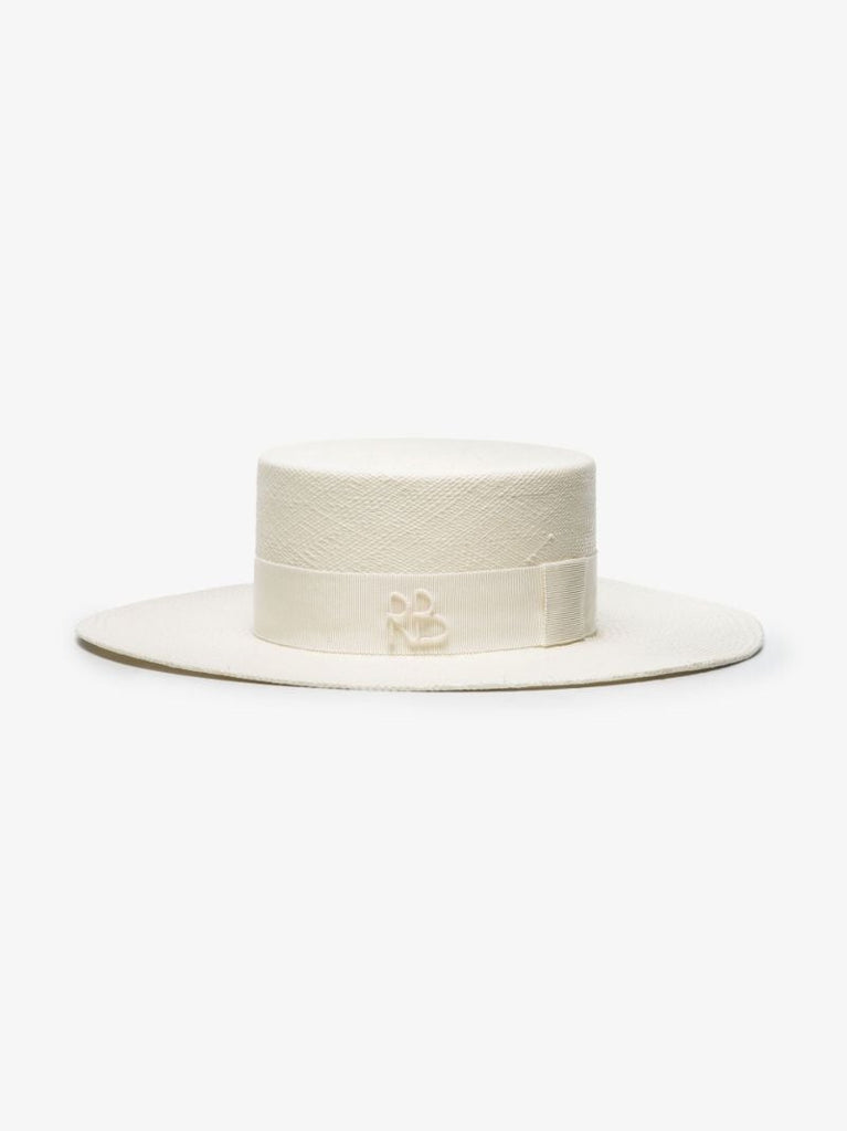 Neutral Double Chain Straw Boater Hat
