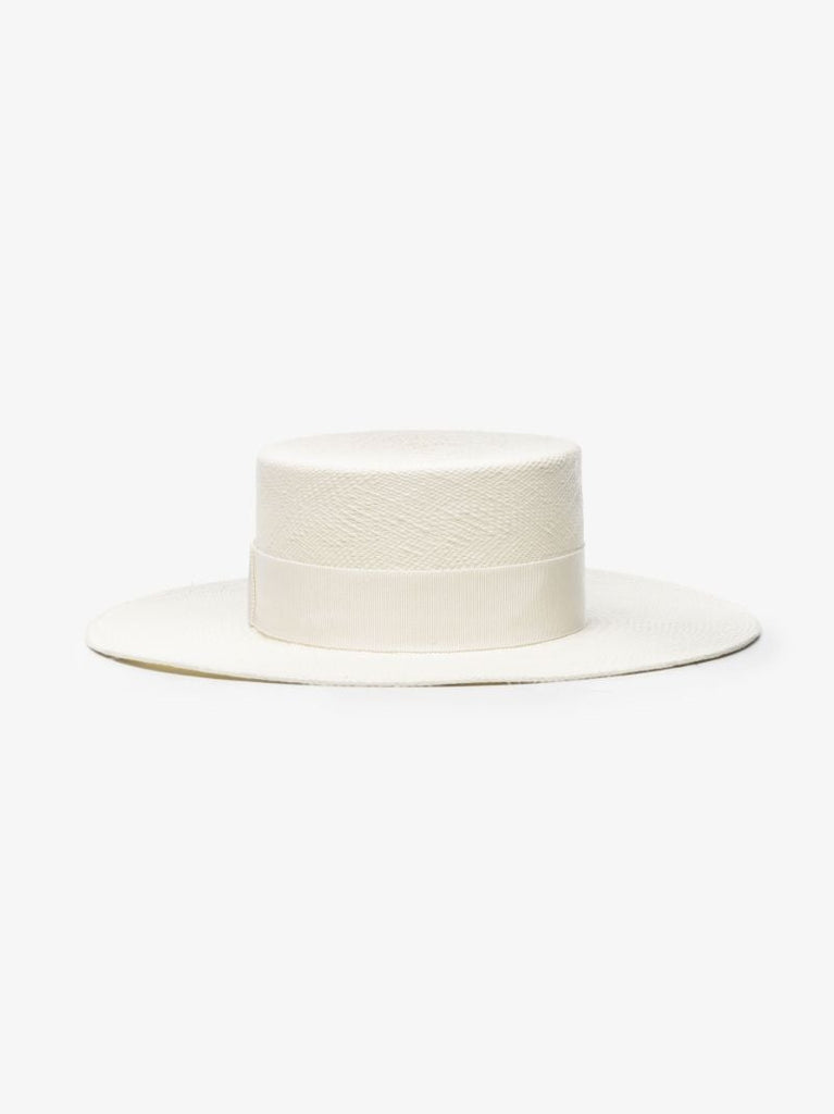Neutral Double Chain Straw Boater Hat