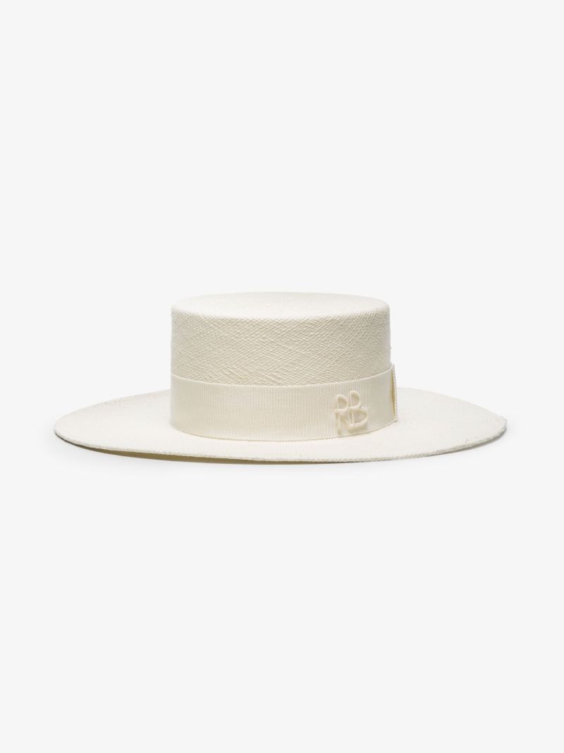 Neutral Double Chain Straw Boater Hat