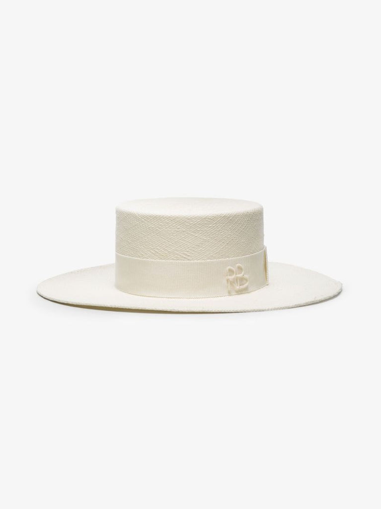 Neutral Double Chain Straw Boater Hat
