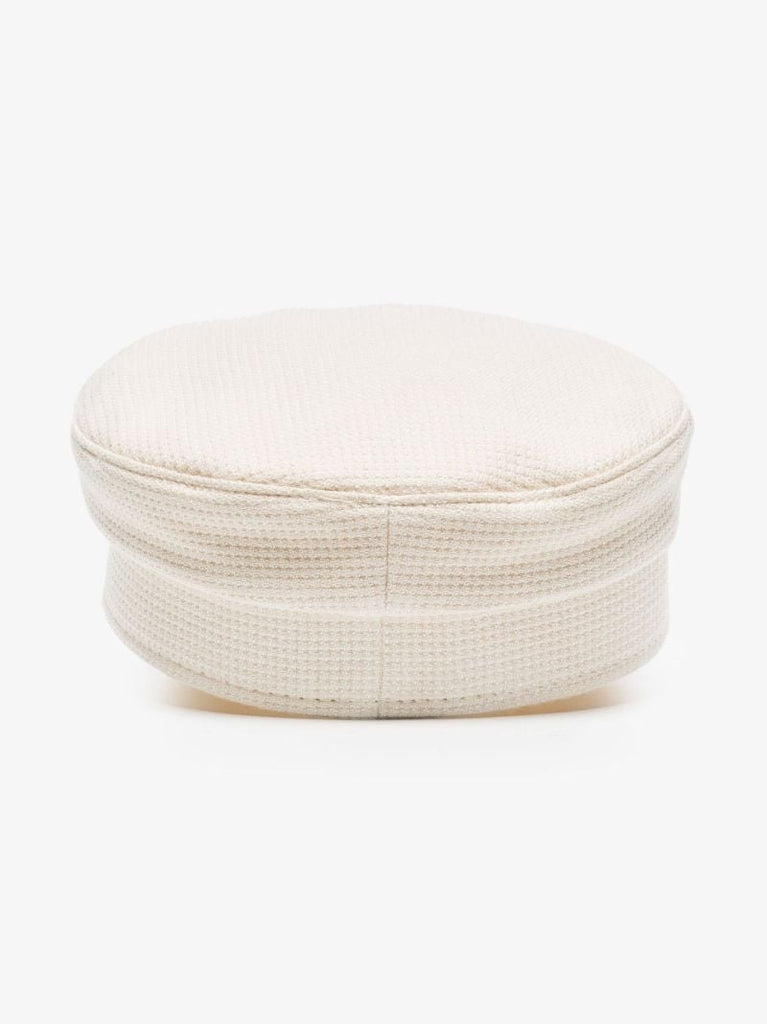 Neutral Faux Pearl Baker Boy Cap