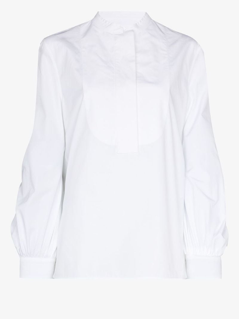 Bib Panel Cotton Poplin Shirt