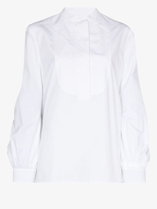 Bib Panel Cotton Poplin Shirt