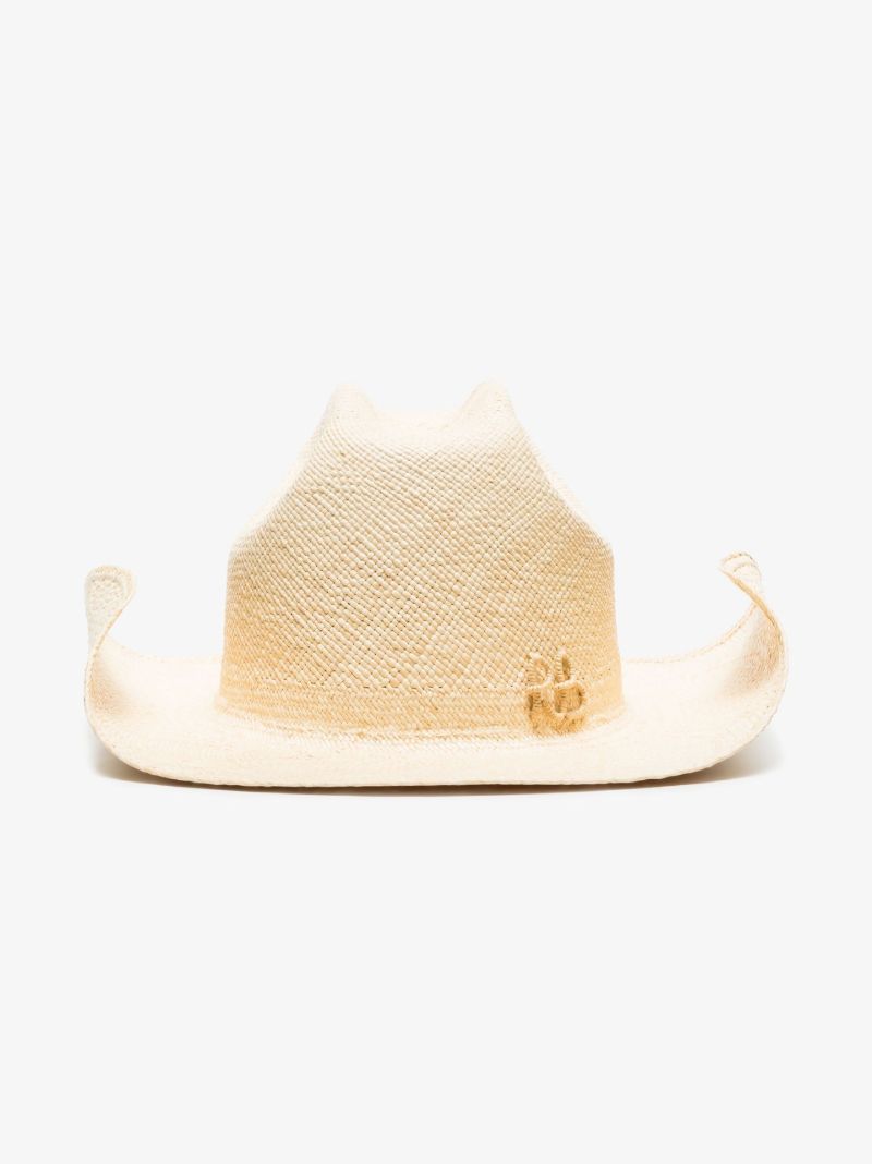 Neutral Monogram-embellished Cowboy Hat