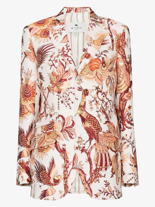 Loto Flower Jacquard Blazer