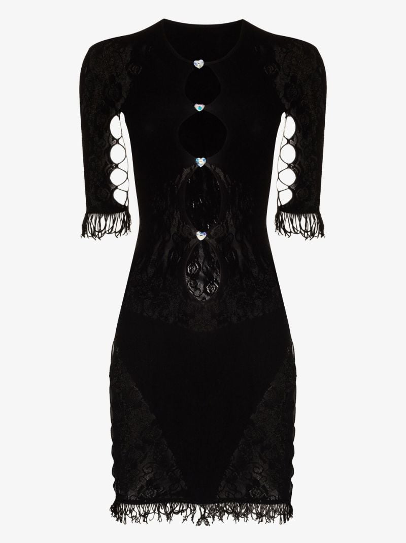 Black Miranda Cutout Lace Mini Dress