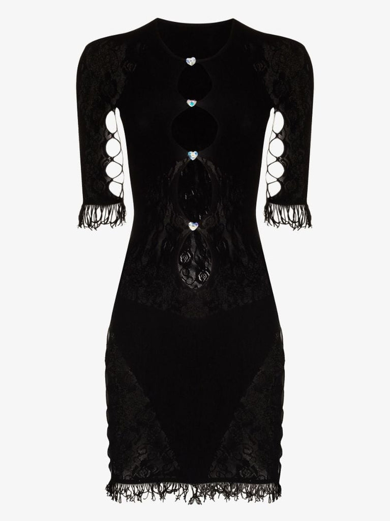 Black Miranda Cutout Lace Mini Dress