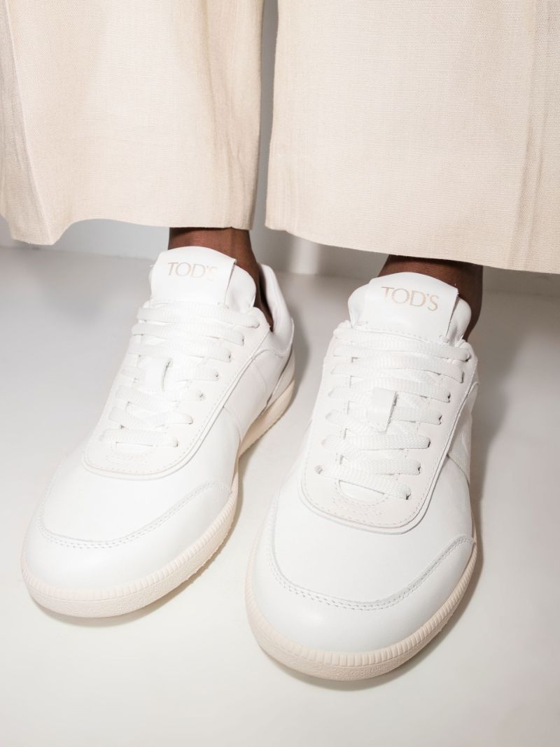 White Tabs Low Top Leather Sneakers