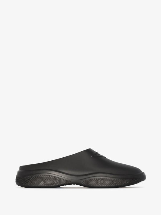 Black Logo Slip-on Mules