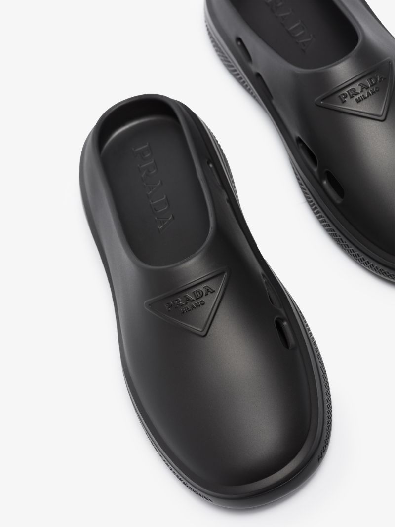 Black Logo Slip-on Mules