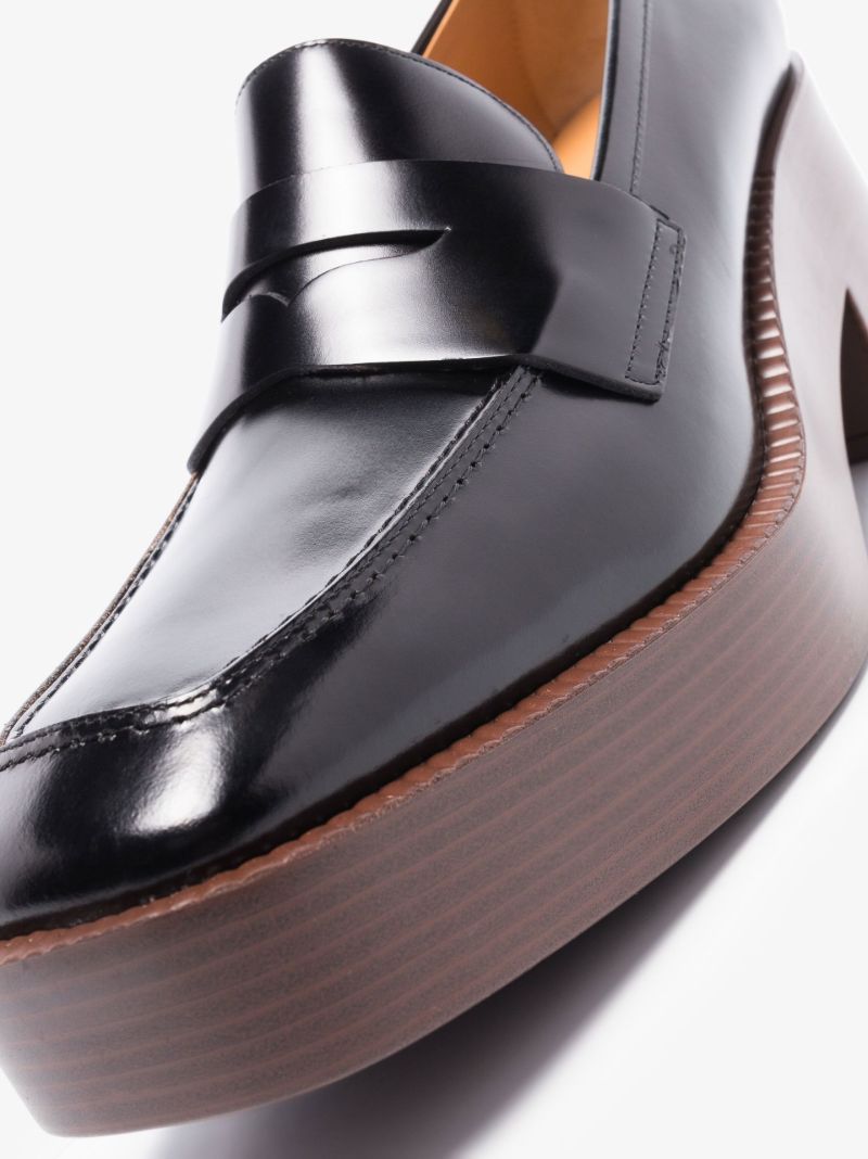 Black 75 Platform Leather Loafers