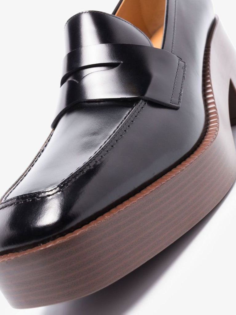 Black 75 Platform Leather Loafers