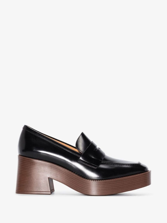 Black 75 Platform Leather Loafers