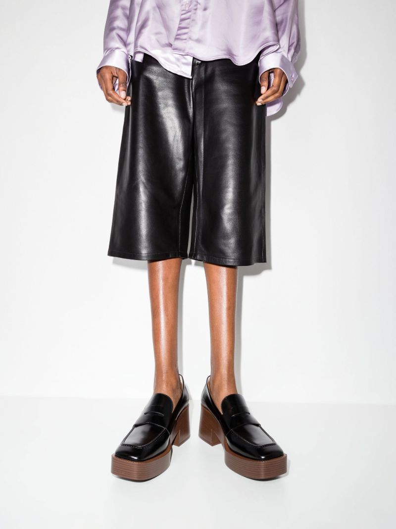 Black 75 Platform Leather Loafers