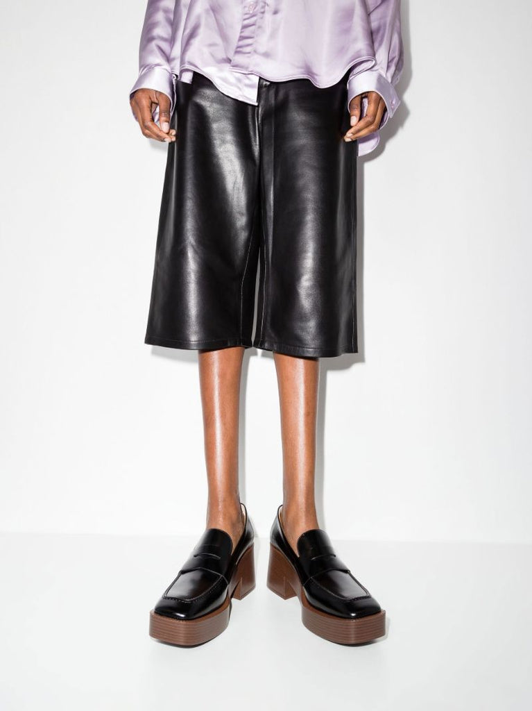 Black 75 Platform Leather Loafers