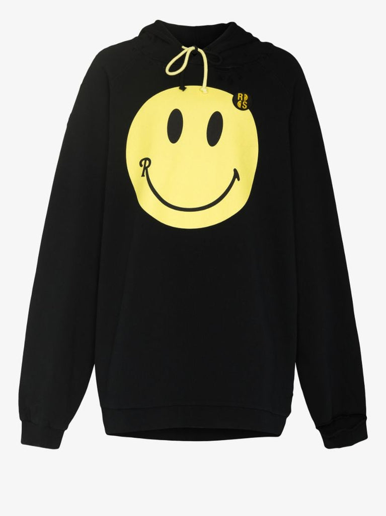 X Smiley Print Cotton Hoodie