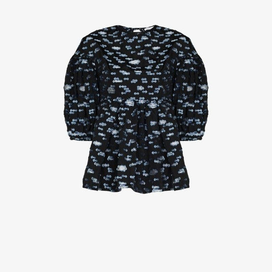 Jerry Jacquard Peplum Top