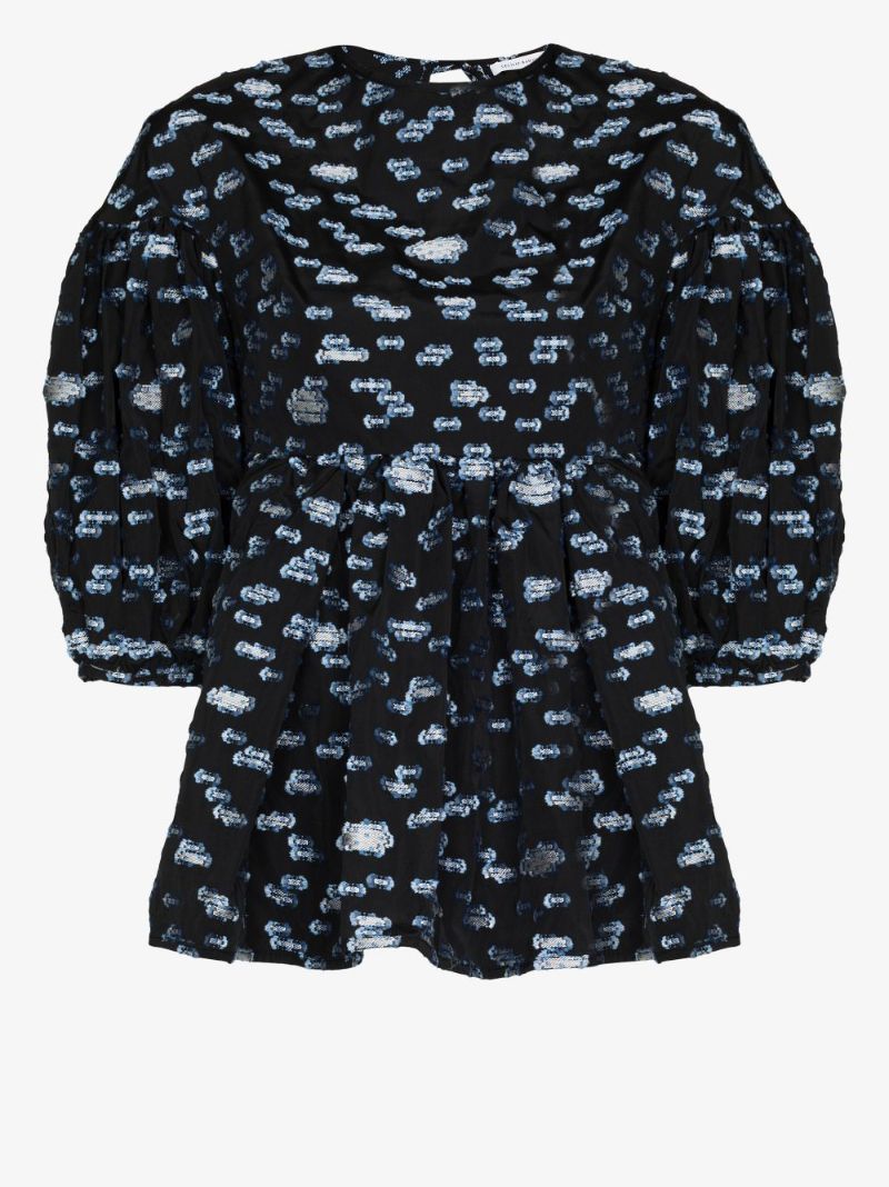 Jerry Jacquard Peplum Top