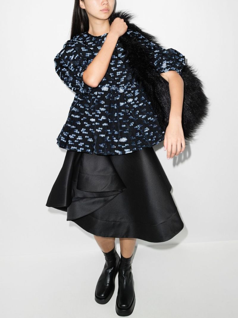 Jerry Jacquard Peplum Top