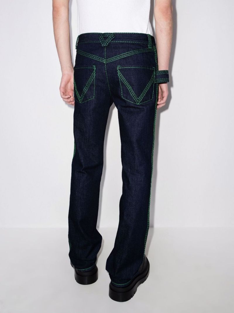Contrast Stitch Straight Leg Jeans