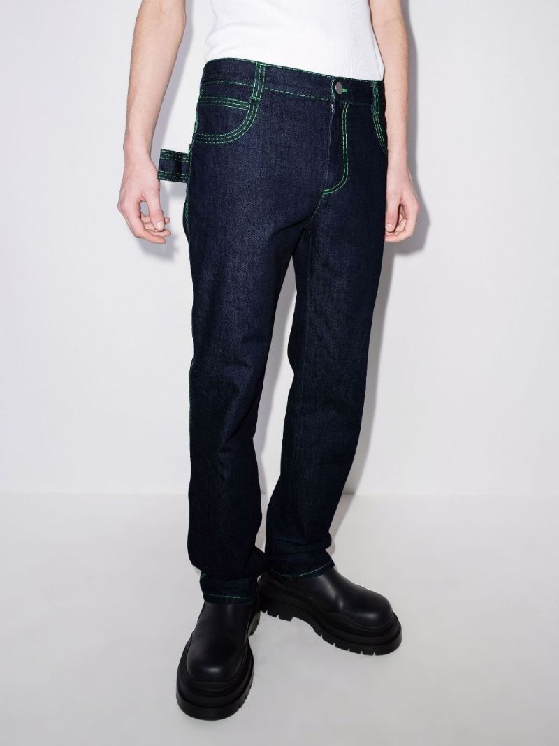 Contrast Stitch Straight Leg Jeans