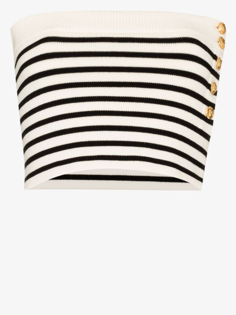 Striped Wool Bandeau Top