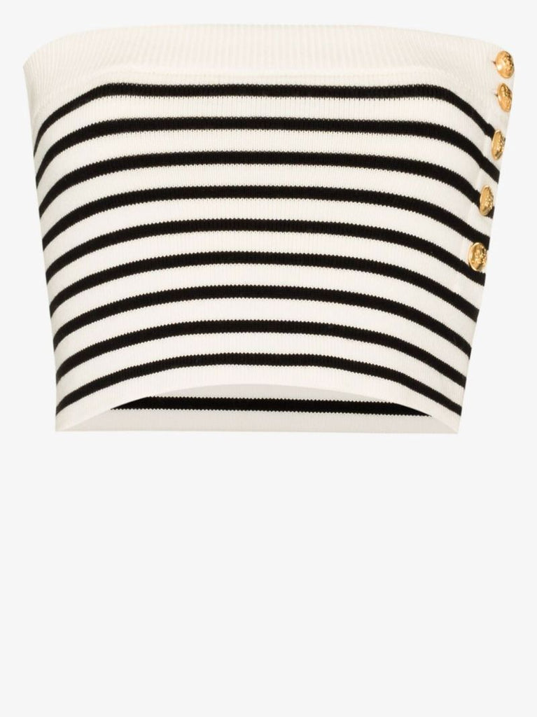 Striped Wool Bandeau Top