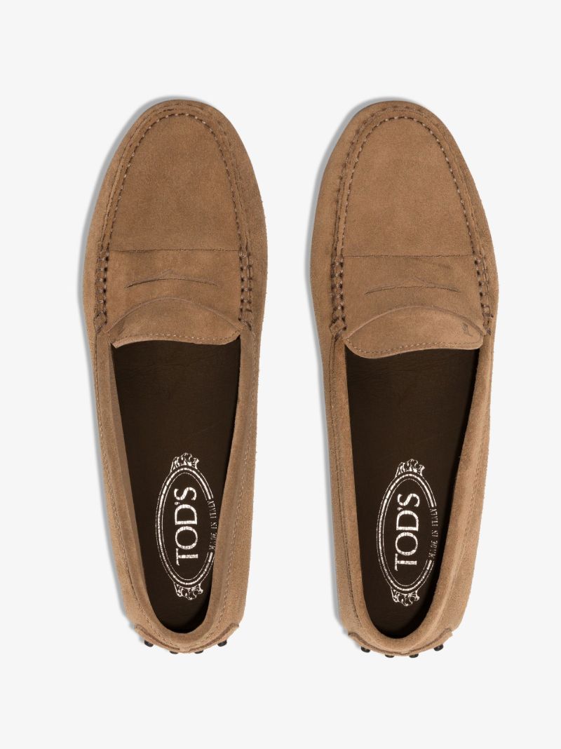 Brown Suede Slip-on Loafers