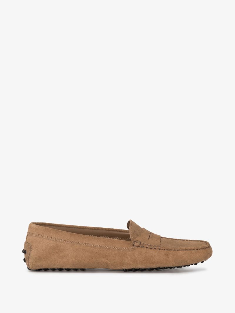 Brown Suede Slip-on Loafers