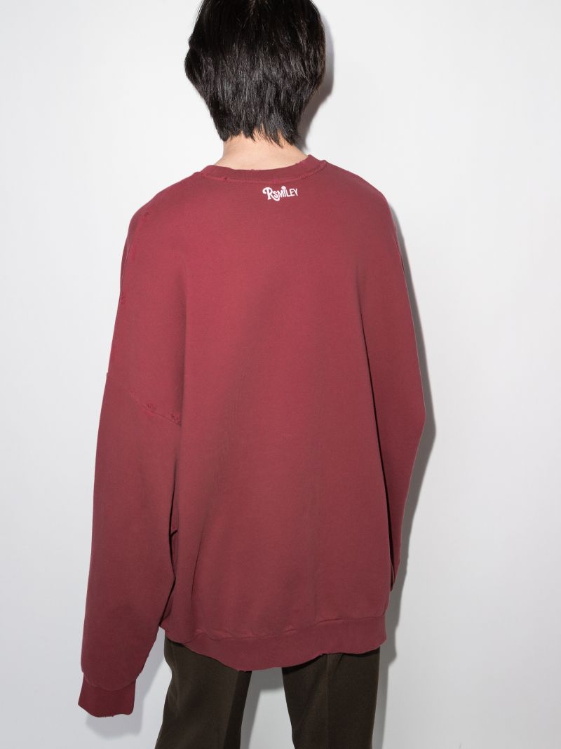 X Smiley Print Cotton Sweatshirt