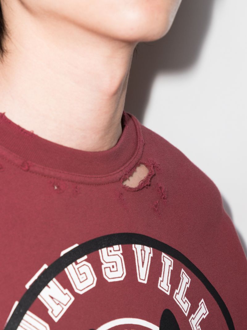 X Smiley Print Cotton Sweatshirt