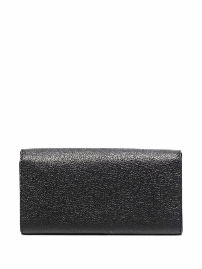 Black Marcie Long Leather Wallet