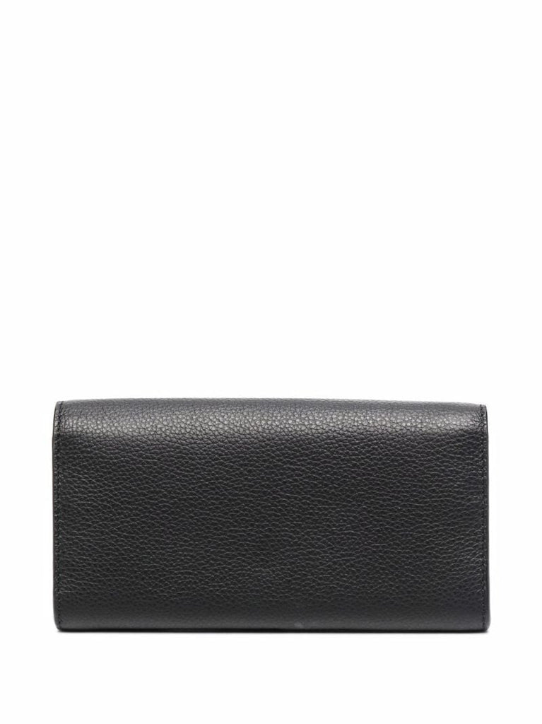 Black Marcie Long Leather Wallet