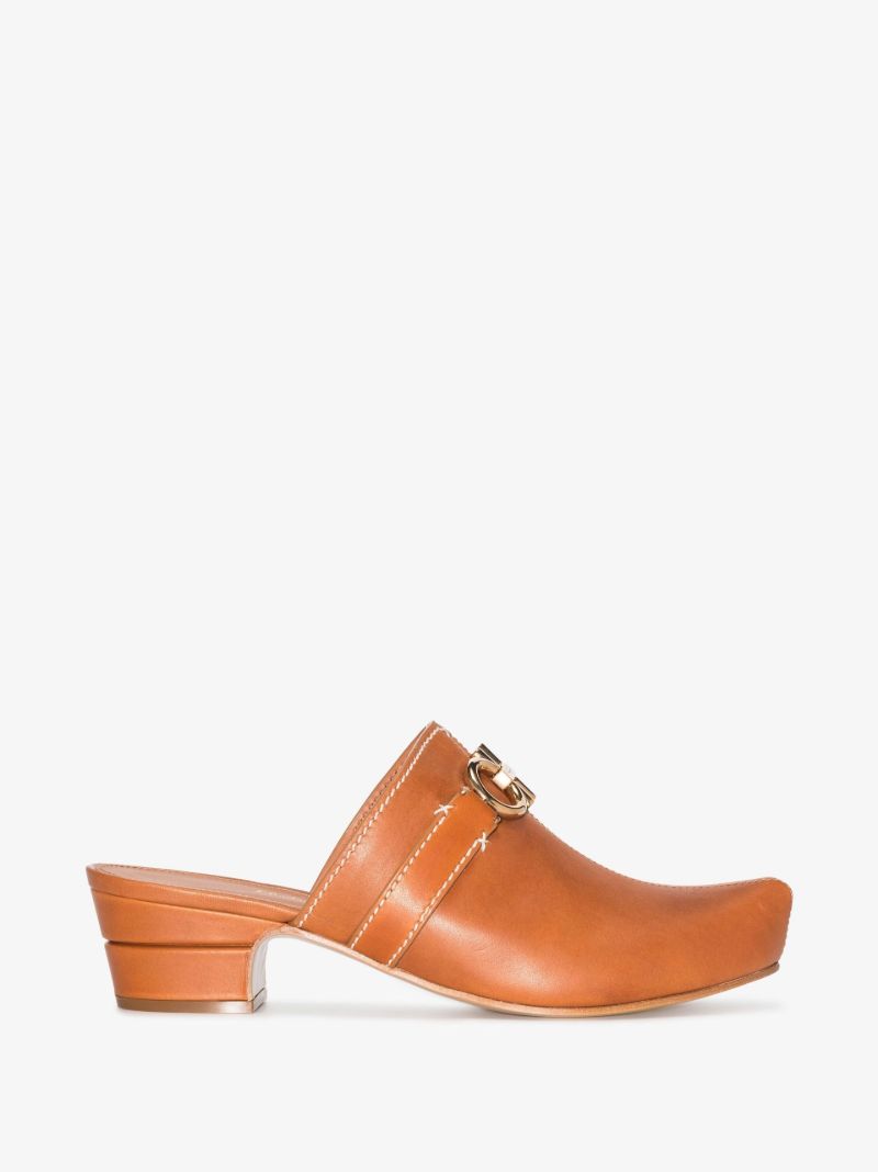 Brown Gancini 49 Leather Mules