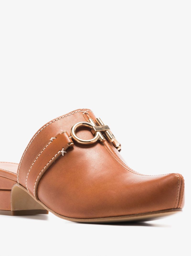 Brown Gancini 49 Leather Mules
