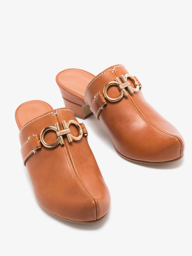 Brown Gancini 49 Leather Mules