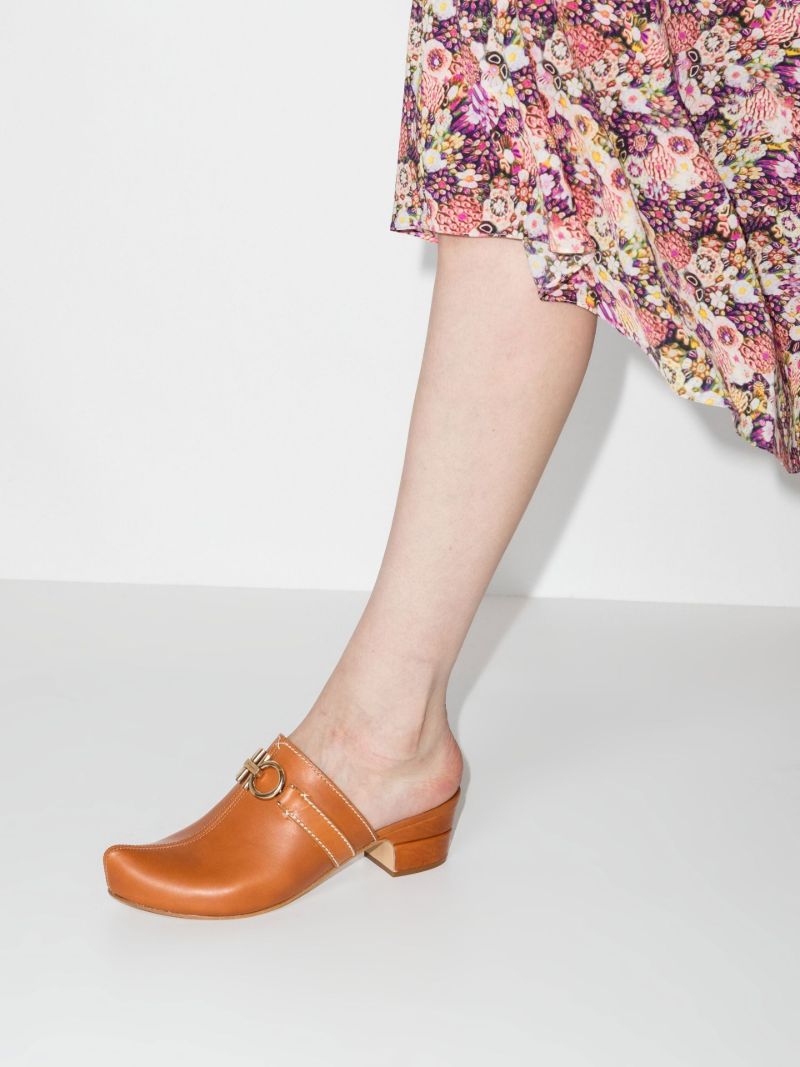 Brown Gancini 49 Leather Mules