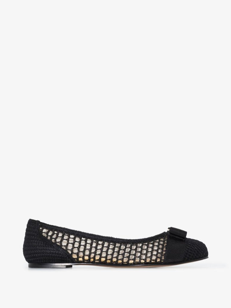 Black Varina Woven Ballet Pumps