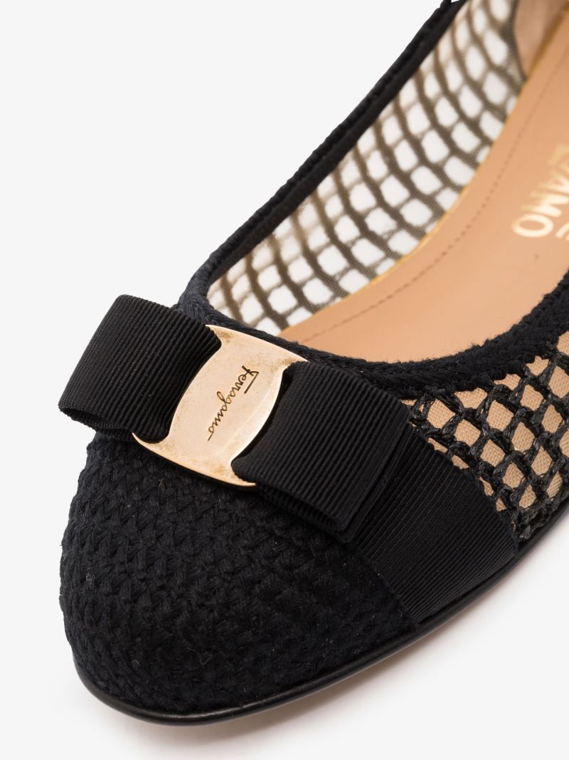 Black Varina Woven Ballet Pumps