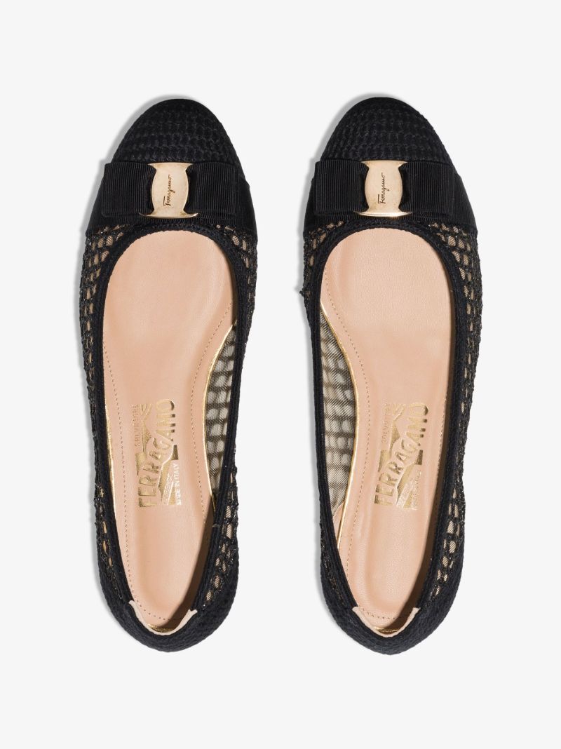 Black Varina Woven Ballet Pumps