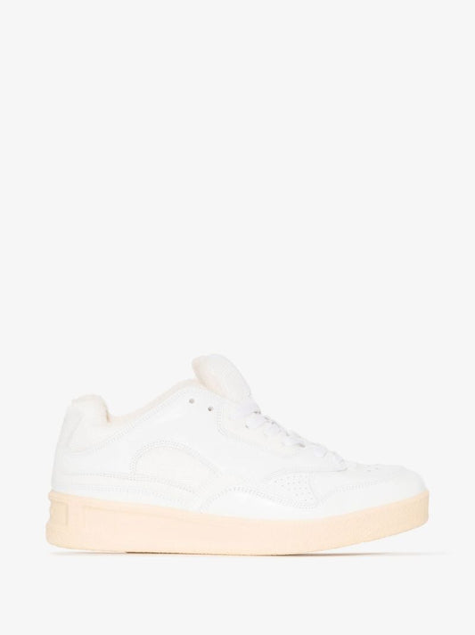 White Low Top Leather Sneakers