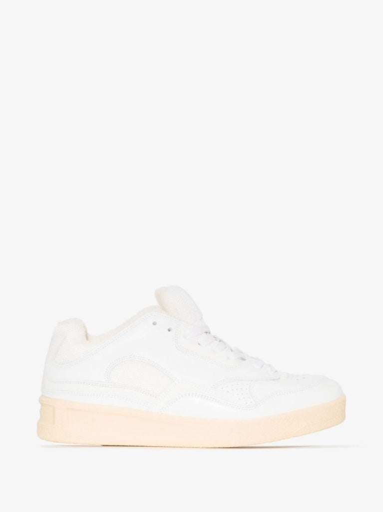 White Low Top Leather Sneakers