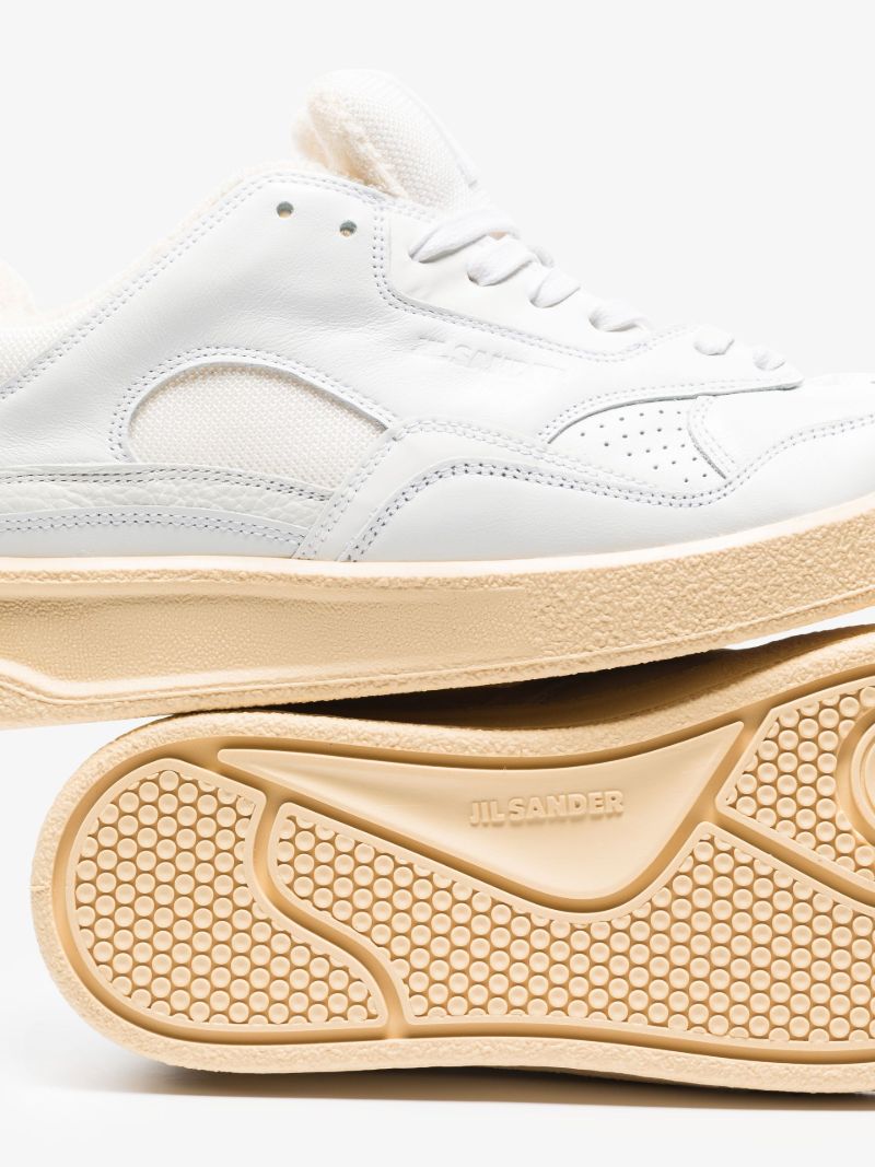 White Low Top Leather Sneakers