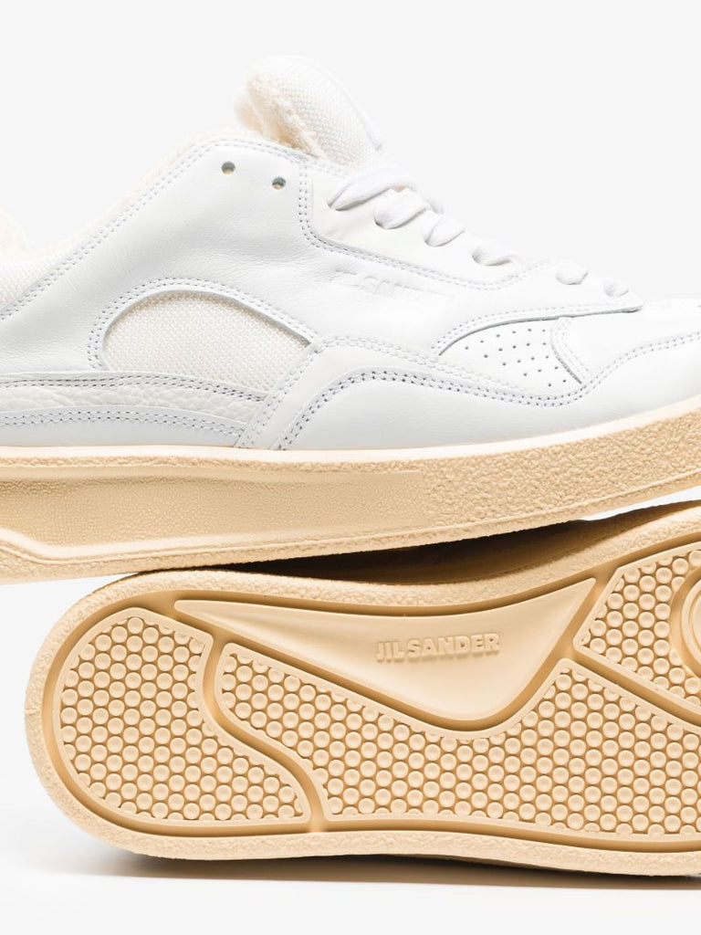 White Low Top Leather Sneakers
