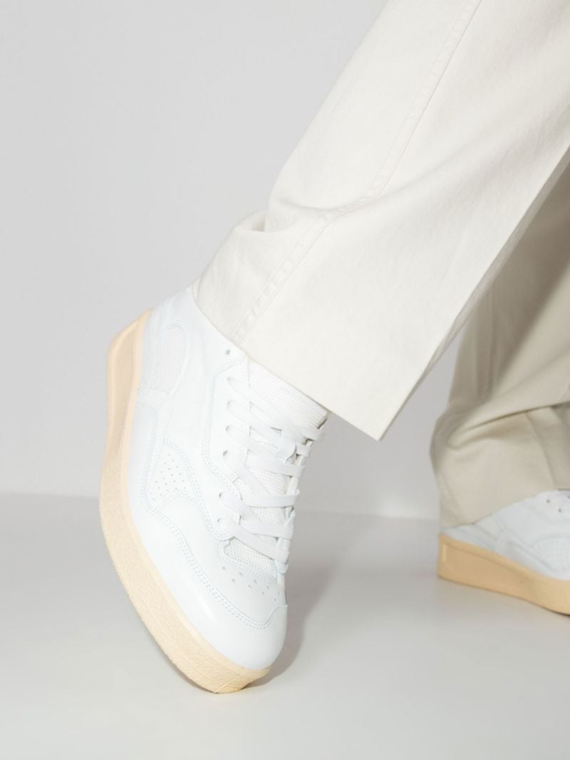 White Low Top Leather Sneakers