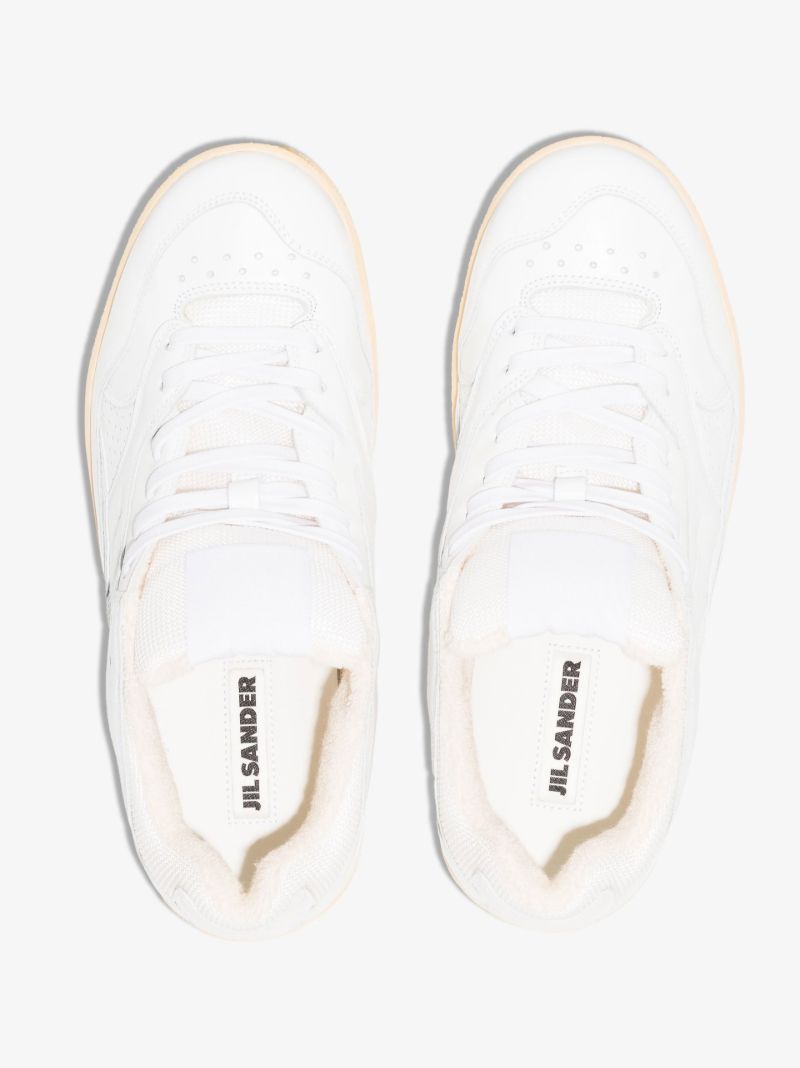 White Low Top Leather Sneakers