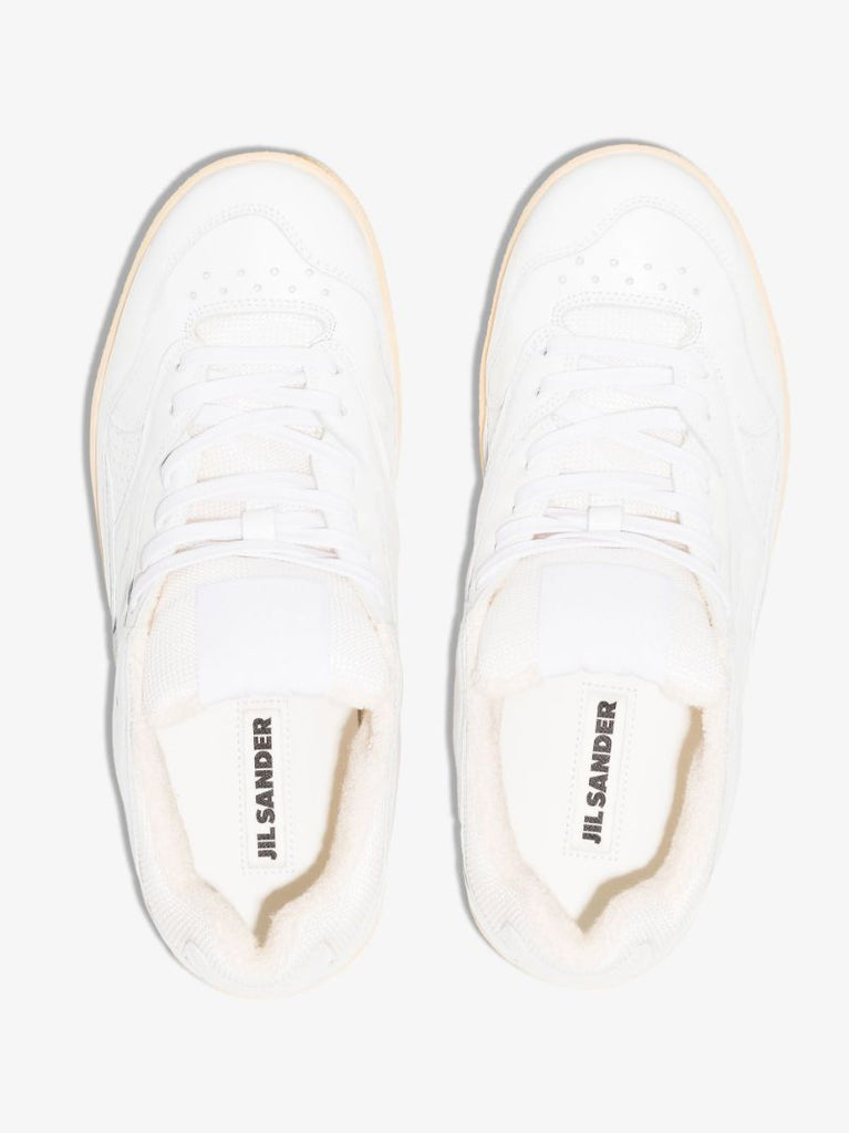 White Low Top Leather Sneakers