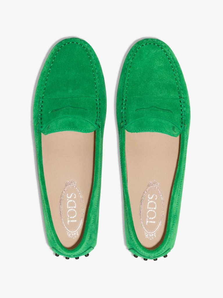 Green Suede Slip-on Loafers