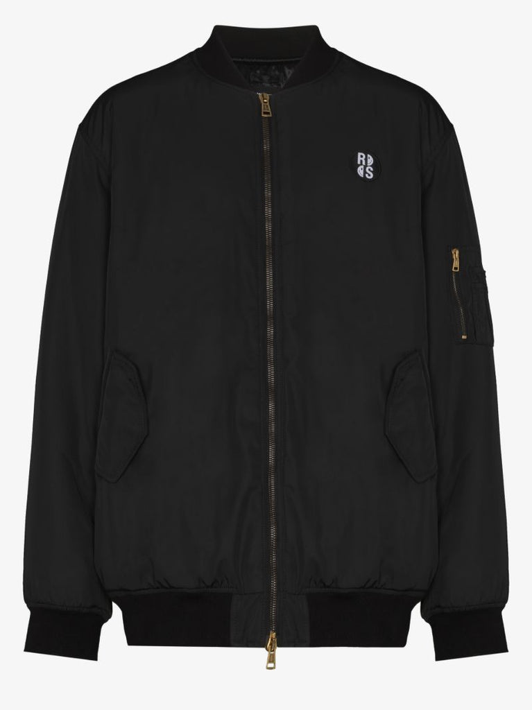 X Smiley Print Bomber Jacket