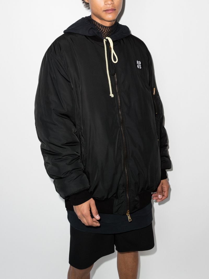 X Smiley Print Bomber Jacket